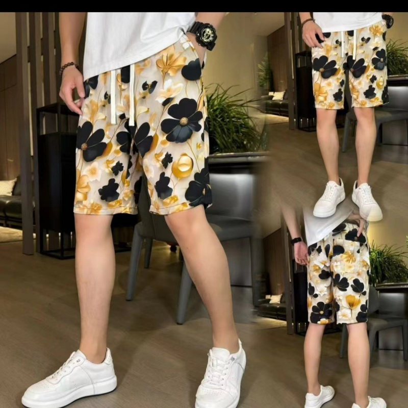 New Ethnic Fashion - 女性のためのエスニックスタイルの絞り染めの水墨ショーツ,花柄,軽量,ストレートファッション,カジュアルなクロップドパンツ,新しい夏のコレクション