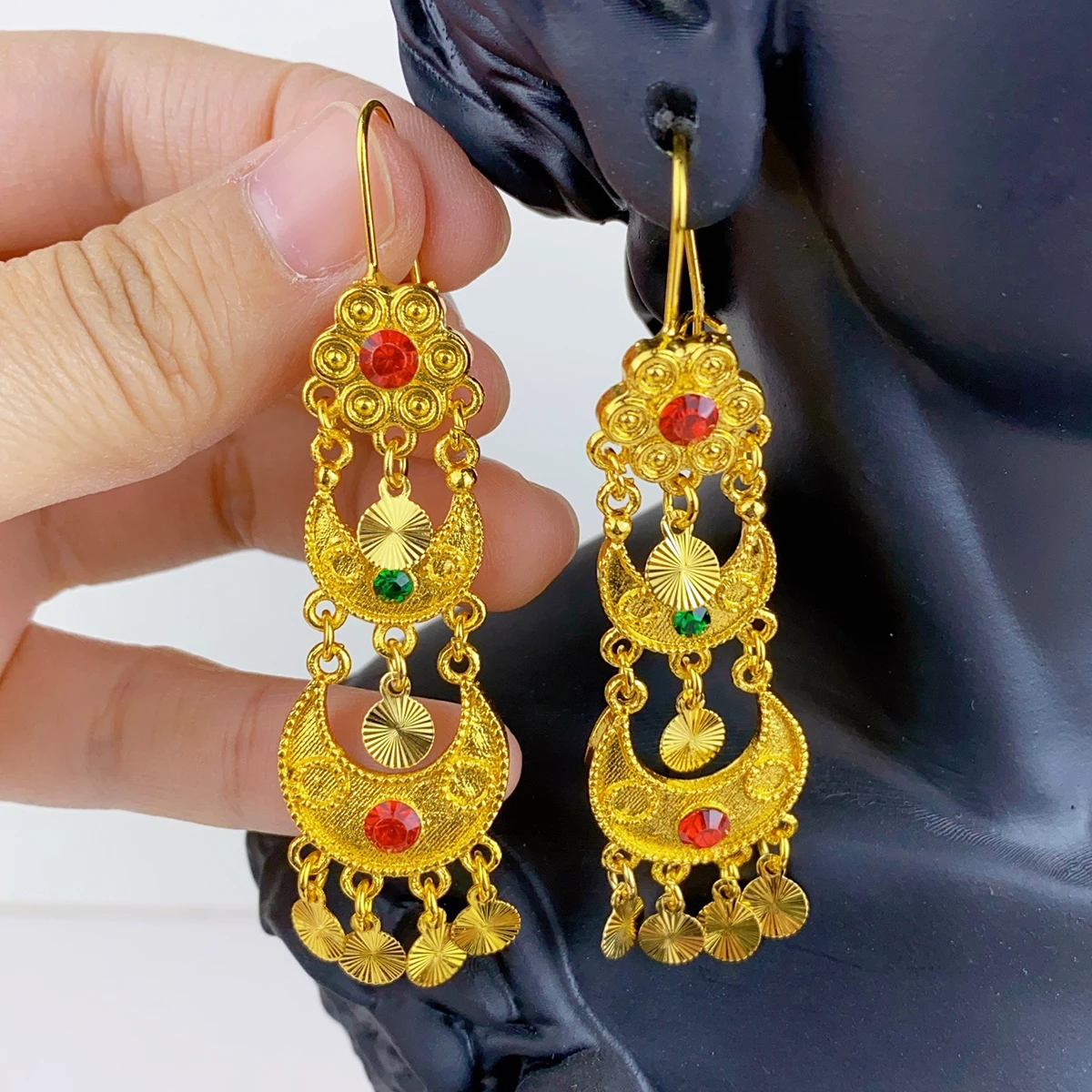 インディアンドロップブラブライヤリングジュエリー女の子のため - Ethnic Fashion India のレビューと価格