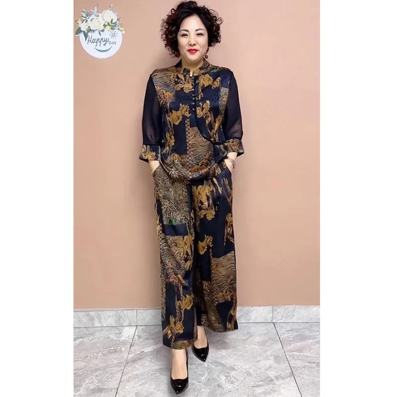 女性用ワイドレッグパンツセット,ルーズフィット,レディースフ - New Ethnic Fashion のレビューと価格